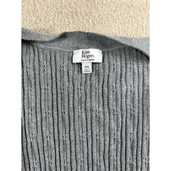 Kim Rogers Petite Long Sleeve Cable Knit Cardigan Sz Small Petite P/S Gray - Picture 6 of 6